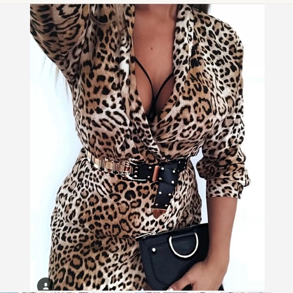 Zara animal print jumpsuit Sz M - Picture 3 of 8